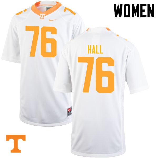 Women #76 Chance Hall Tennessee Volunteers College Football Jerseys-White